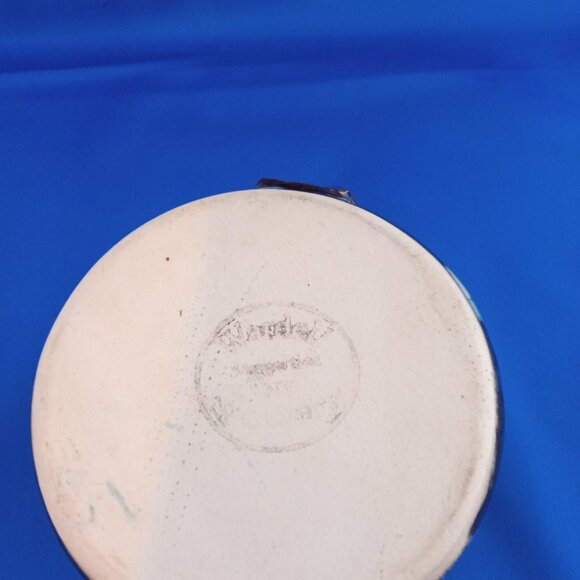 Wardell hand made pottery blue brown mug LAUGH SING DANCE - Picture 4 of 6